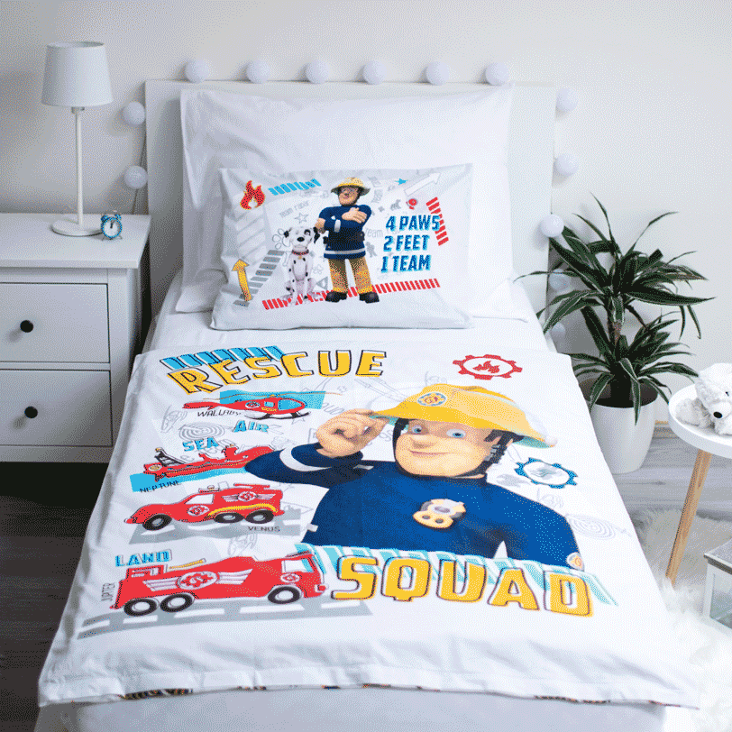 fireman sam cot duvet set