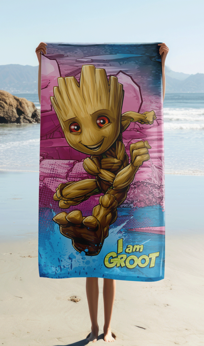 Groot "I am groot" beach towel image 2