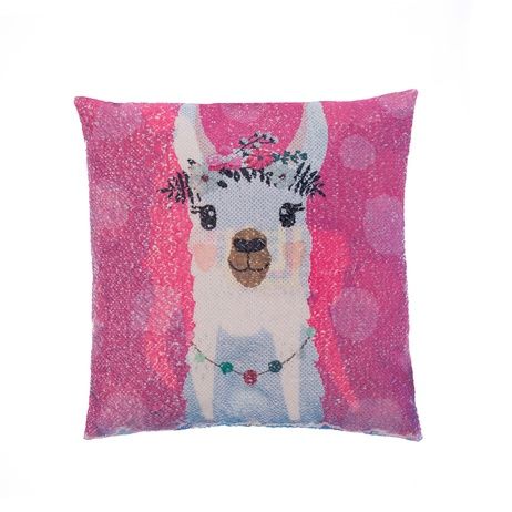 Llama "03" cushion with sequins image 2