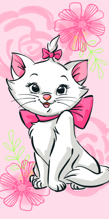 Marie Cat "Pink Flower" osuška obrázek 1