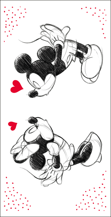 Mickey and Minnie "In Love 03" beach towel image 1