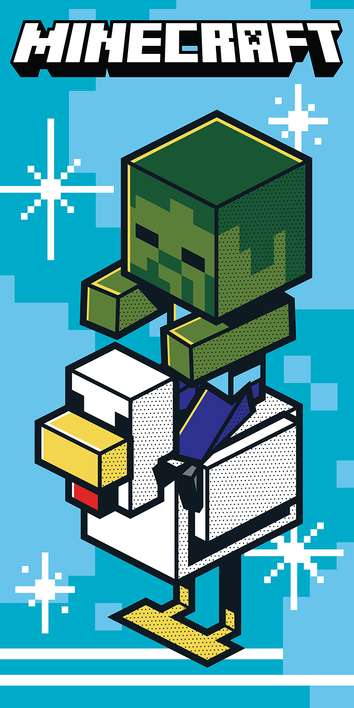 Minecraft "That Chicken Jockey" beach towel image 1