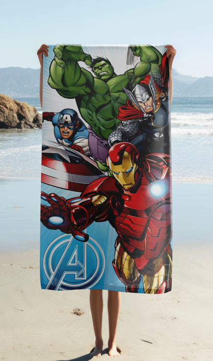Avengers "Light blue" beach towel image 2