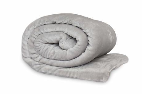Microflanel blanket with sherpa light grey image 3