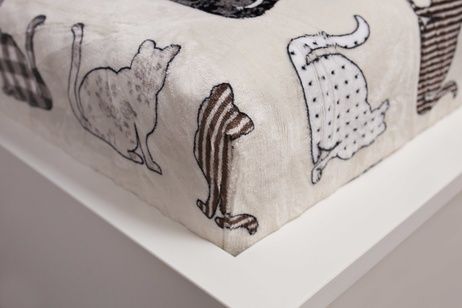 Bed sheet microflanel Cats 90x200 cm image 2