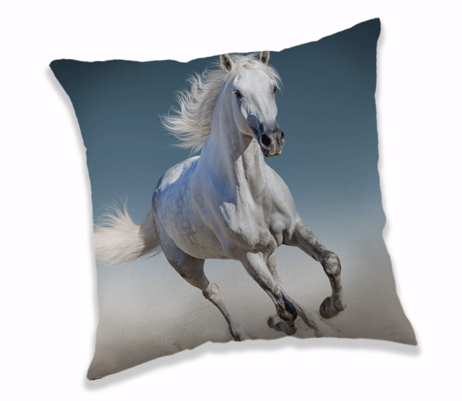 White horse cushion image 1