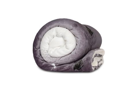 Microflanel blanket with sherpa Dandelion grey image 4