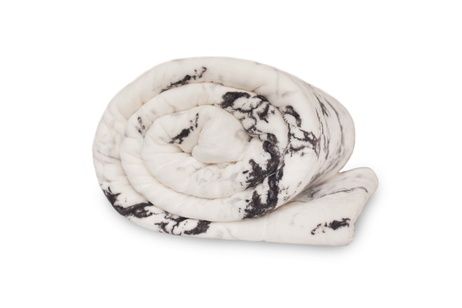Microflanel blanket with sherpa Marble white image 4