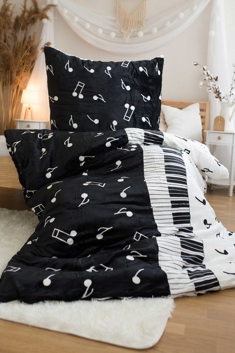 Bed set microflanel Music notes image 1
