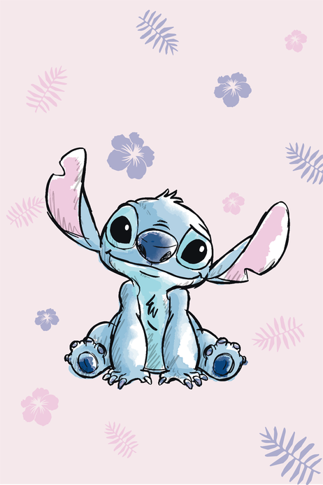 Lilo and Stitch "pink" microflannel blanket image 1