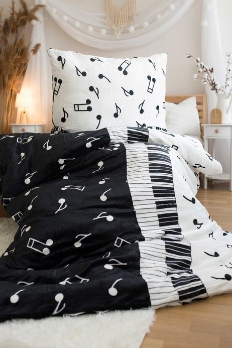 Bed set microflanel Music notes image 2