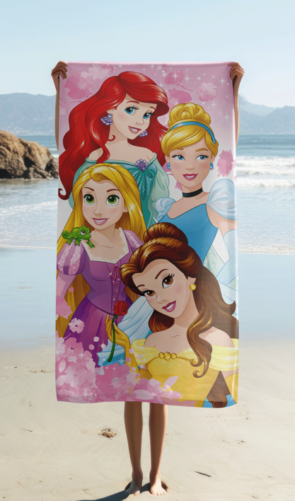 Princesses 04 beach towel image 2