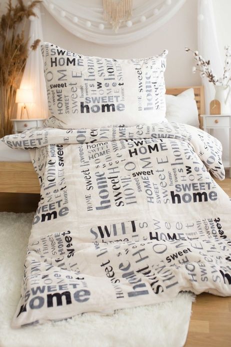 Bed set microflanel Home sweet home image 1