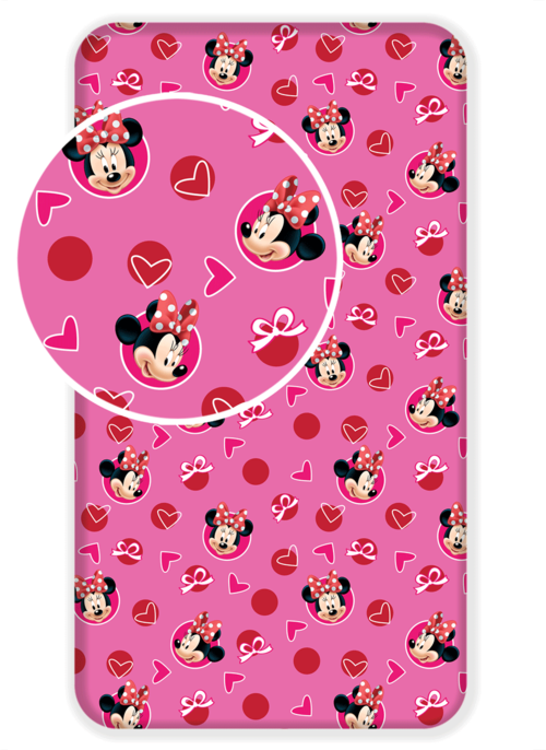 Minnie "Hearts 02" fitted sheet