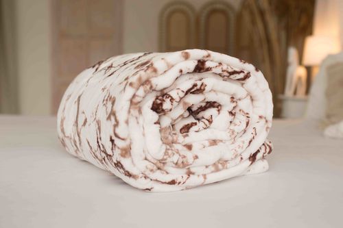 Deka mikroplyš s beránkem Mramor hnědý