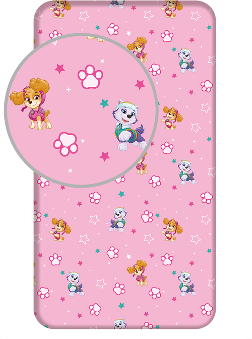 Paw Patrol "Sweet pink" fitted sheet