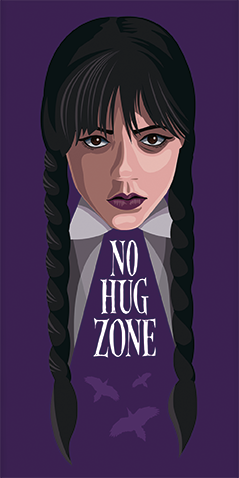 Wednesday "No hug" beach towel