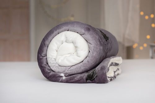 Microflanel blanket with sherpa Dandelion grey