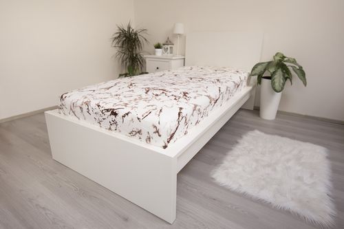 Prostěradlo mikroflanel mramor hnědý 90x200 cm