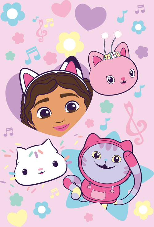 Gabby dollhouse "Music" fleece blanket