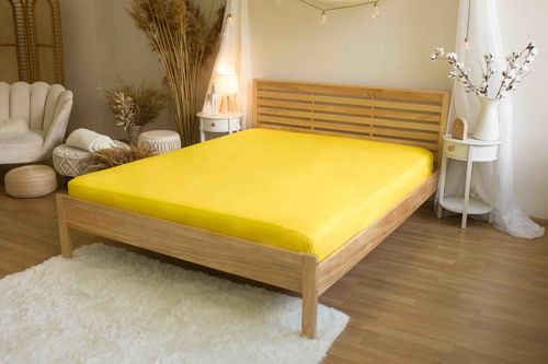 Bed sheet microfiber yellow 180x200 cm
