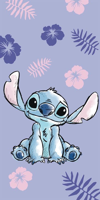 JERRY FABRICS Disney Lilo & Stitch Drap housse Stitch avec fleurs